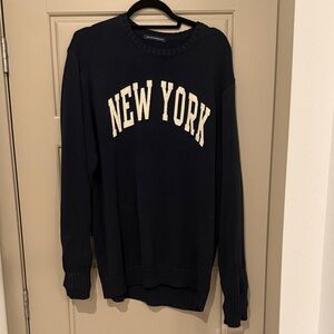 Brandy Melville Navy Blue oversized New York Crewneck Sweater